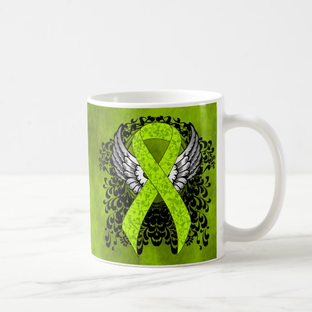 Mug Ruban de sensibilisation au vert de chaux avec ail (Droite)