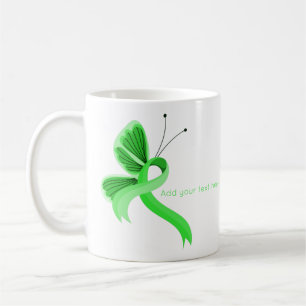Mug Ruban de sensibilisation aux papillons vert clair