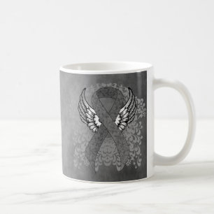 Mug Ruban de sensibilisation gris avec ailes