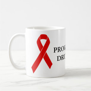 Mug Ruban de sensibilisation rouge + votre message