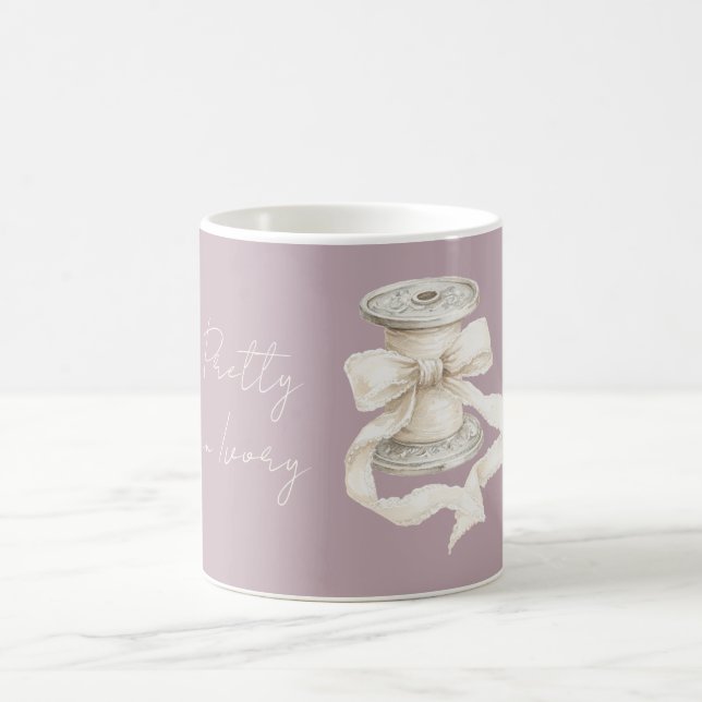 Mug Ruban de soie violet ivoire (Centre)