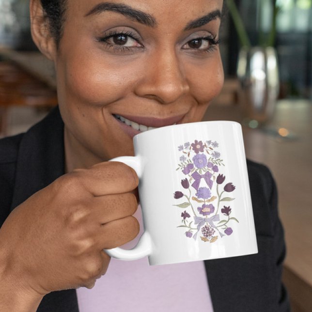 Mug Ruban Floral Boho pourpre (Créateur téléchargé)