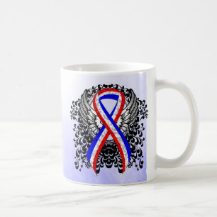 Mug Ruban rouge, blanc et bleu avec ailes