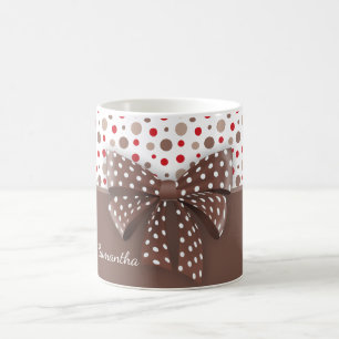 Mug Ruban rouge et cappuccino Pois et chocolat