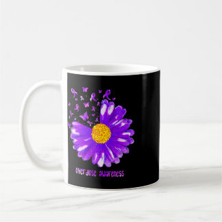 Mug Ruban Violet Papillon Tournesol Sensibilisation au
