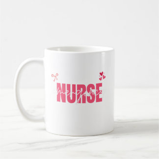 Mug Rubans de cœur de l'infirmière d'urgence mignonne