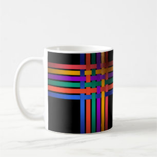 Mug Rubans de satin de soie rayés de lignes abstraites