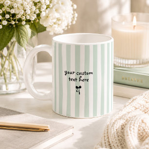 Mug Rubans de texte personnalisés de couleur vert past