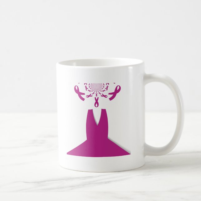 Mug Rubans rose Cancer du sein Sensibilisation Art Imp (Droite)