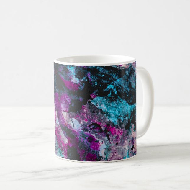 Mug Ruby et Sapphire Crystal Geode Abstrait (Devant droit)