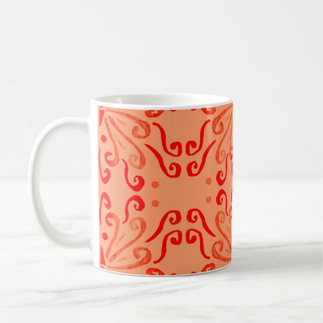 Mug Ruby Floral : Motif géométrique tribal. (Gauche)
