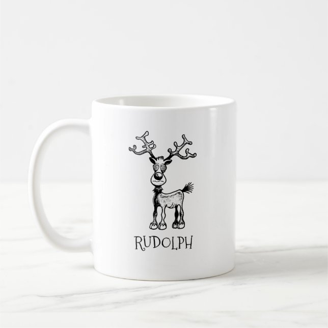 Mug Rudolf le renne a les yeux fous (Gauche)