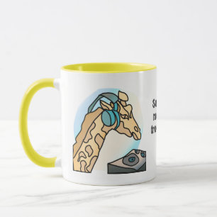 Mug Rue Girafe rétro avec casque Drôle