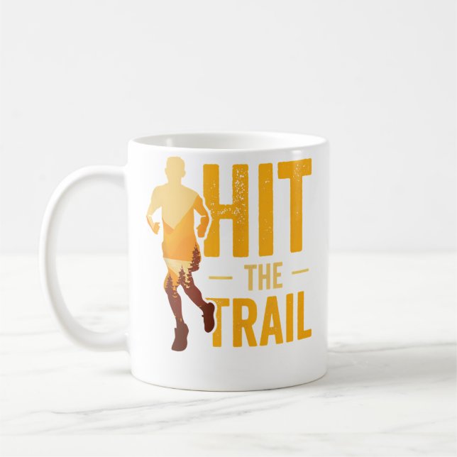 Mug Running In Woods Trail Running Runner Jogging Jogg (Gauche)