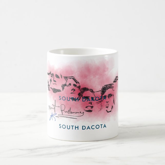 Mug Rushmore South Dacota National Memorial Drawing Co (Centre)