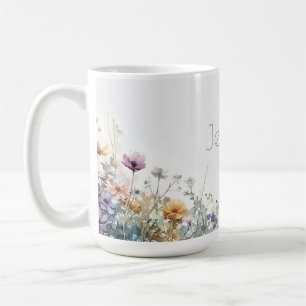 Mug Russe Boho Fleurs sauvages d'aquarelle