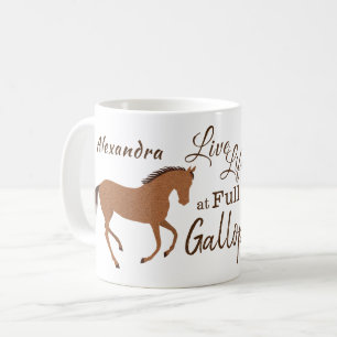 Mug Russe Horse Faux Cuir Vie Vie Motivationnelle