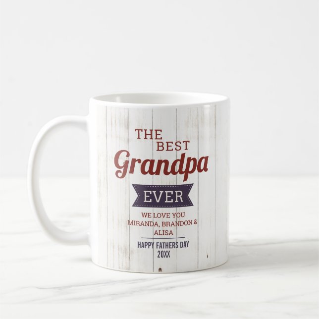 Mug Russe Meilleur grand-père Jamais Père Photo de la  (Gauche)