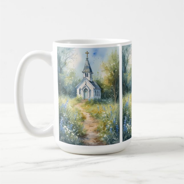 Mug Rustic Church Path in Wildflower Meadow (Gauche)