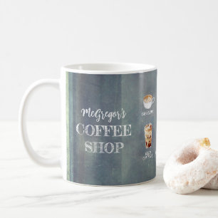 Mug Rustic Coffee Shop Famille ou Business Green