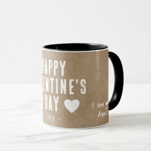 Mug Rustic Hearts Heureuse Sainte-Valentin petit ami