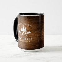 Rustic Lake House Oars Trees Bois Imprimer Grand