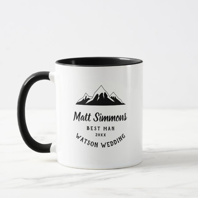 Mug Rustic Mountain Mariage Best Man Cadeau Modern Coo (Gauche)