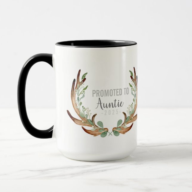 Mug Rustique Antler & verdure promu à Tante (Gauche)