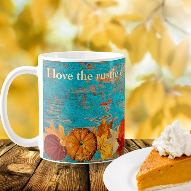 Mug Rustique Automne Rouge Feuilles et Citrouille Insp (Créateur téléchargé)