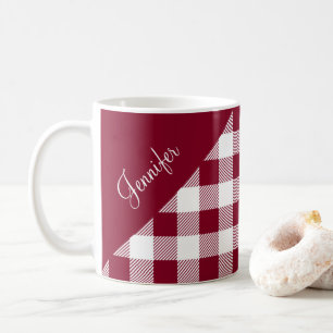 Mug Rustique Bourgogne Plaid Check Nom du Motif