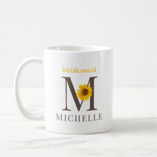 Mug Rustique Editable Sunflower Mariage