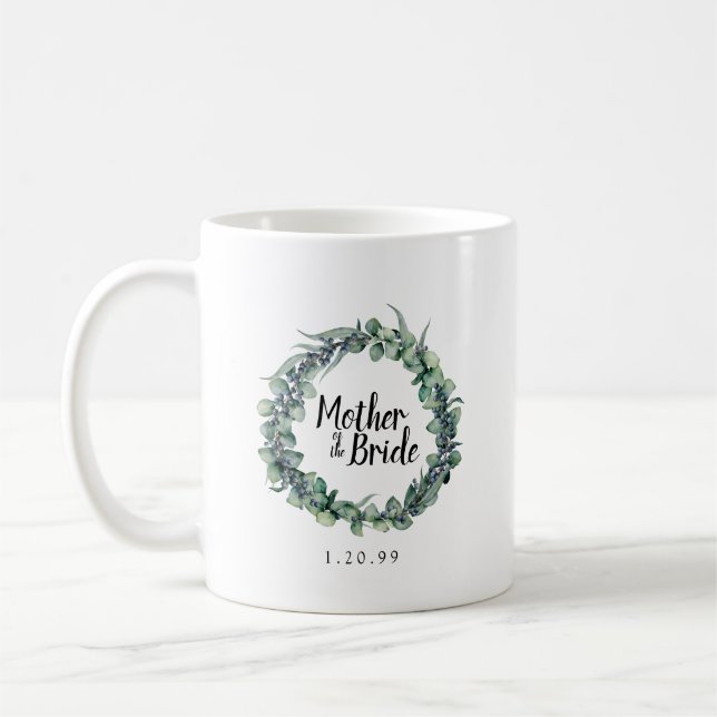 Mug Rustique Eucalyptus Botanique Mère de la Mariée (Gauche)