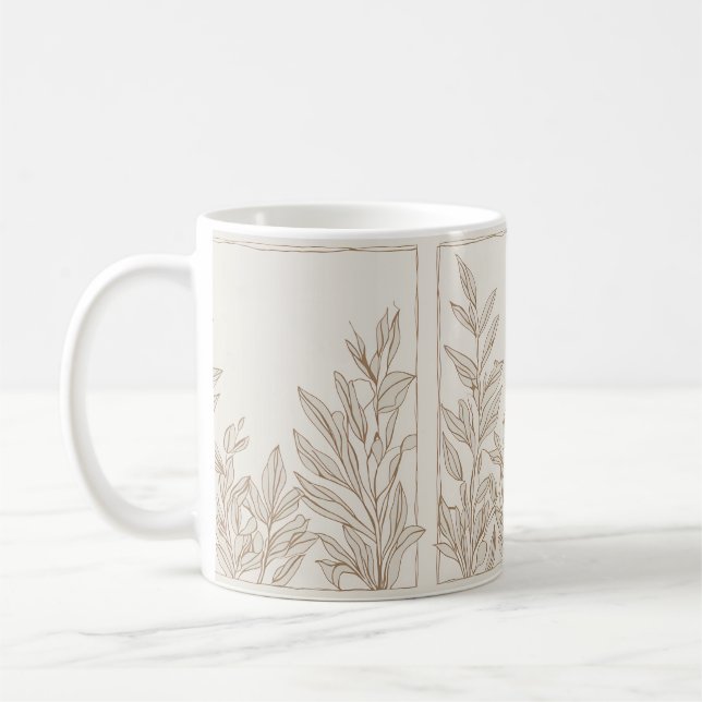 Mug Rustique Fleur sauvage en terre cuite Boho Printem (Gauche)