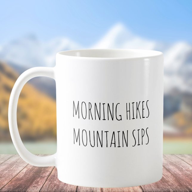 Mug Rustique mignon matin randonnées Pun plaisanteries (In situ)
