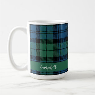 Mug Rustique Plaid Campbell Tartan Script personnalisé