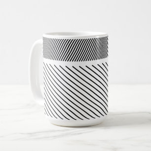 Mug Rythme diagonal en noir et blanc