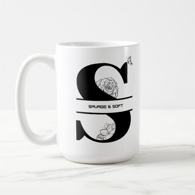 Mug S est pour Savage & Douceur - Floral Letter Tee (Gauche)