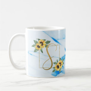 Mug S   Musique de tournesol Monogramme Or