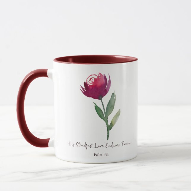 Mug Sa ferme Love aquarelle rouge rose (Gauche)