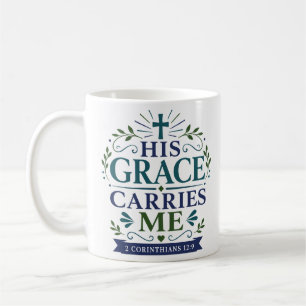 Mug Sa Grâce Me Porte Chaque Jour Citation De L'Écritu