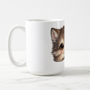 Mug Sac à main transparent avec un adorable louveteau