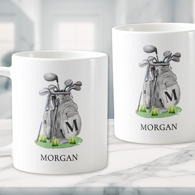 Mug Sac de golf à monogramme (Monogram Golf Bag Coffee Mug)