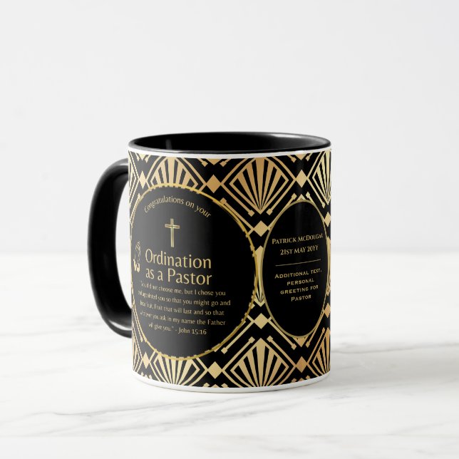 Mug Sacré Prêtre Cadeau Pasteur diacre Ordination pers (Devant gauche)