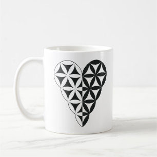 Mug Sacred Heart - Coeur de vie, Dual-Wh/Bl.