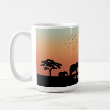 Safari Afrique Sunset Elephant Silhouette