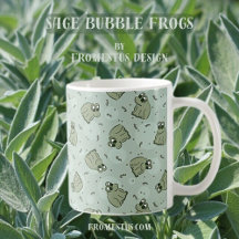 Sage Bubble Frogs - laurier vert enfants motif.