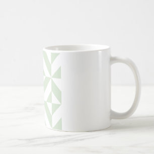 Mug Sage Green Geometric Deco Cube Pattern