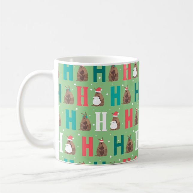 Mug Sage Green Ho Ho Ho Armadillo (Gauche)