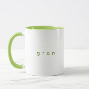Mug Sage minimaliste Vert texte personnalisé Gran blan