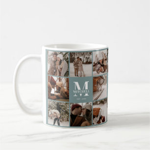 Mug Sage moderne Green Multi Photo Collage Keepsaké